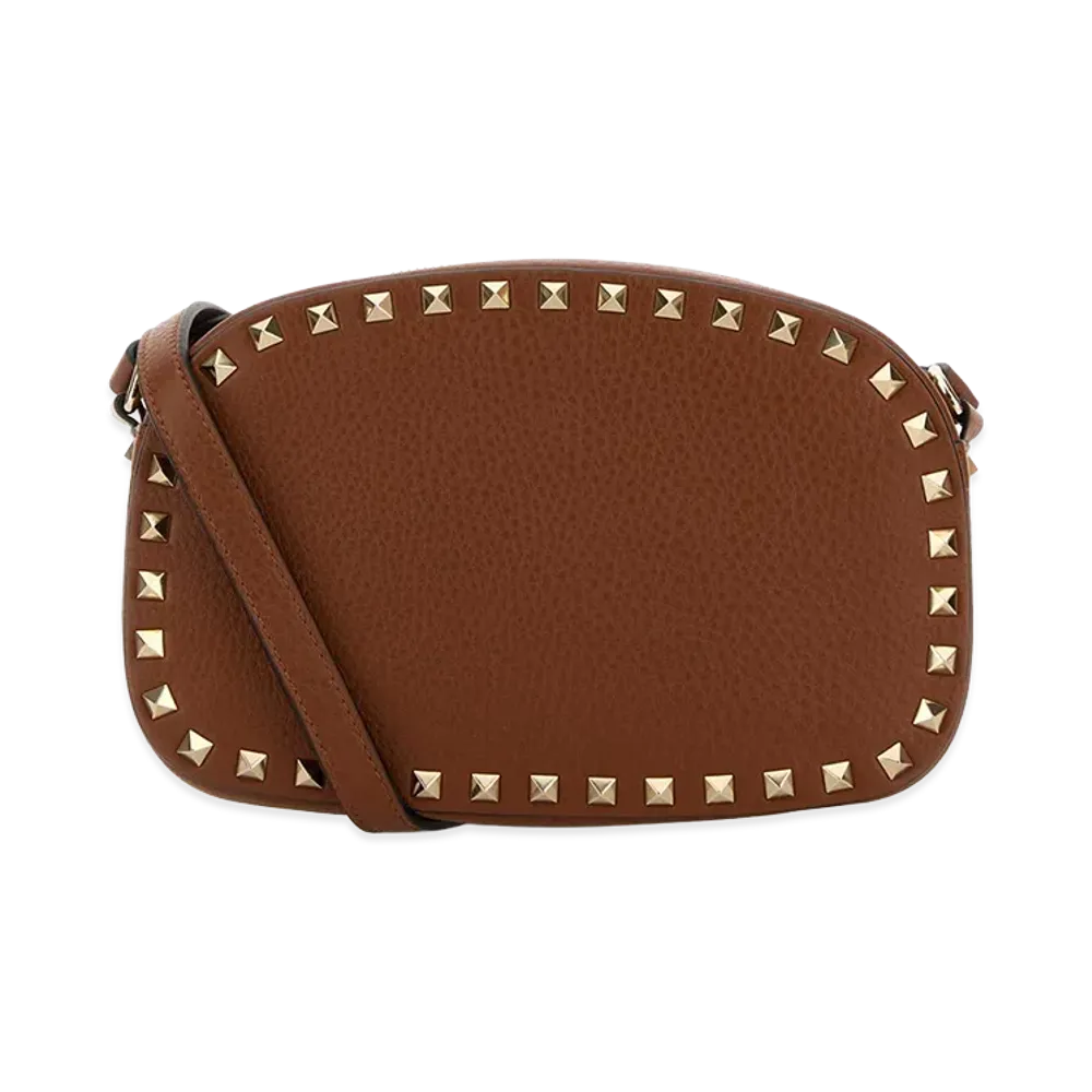 Valentino Women's Leather Rockstud Crossbody Bag "Caramel/Camel"