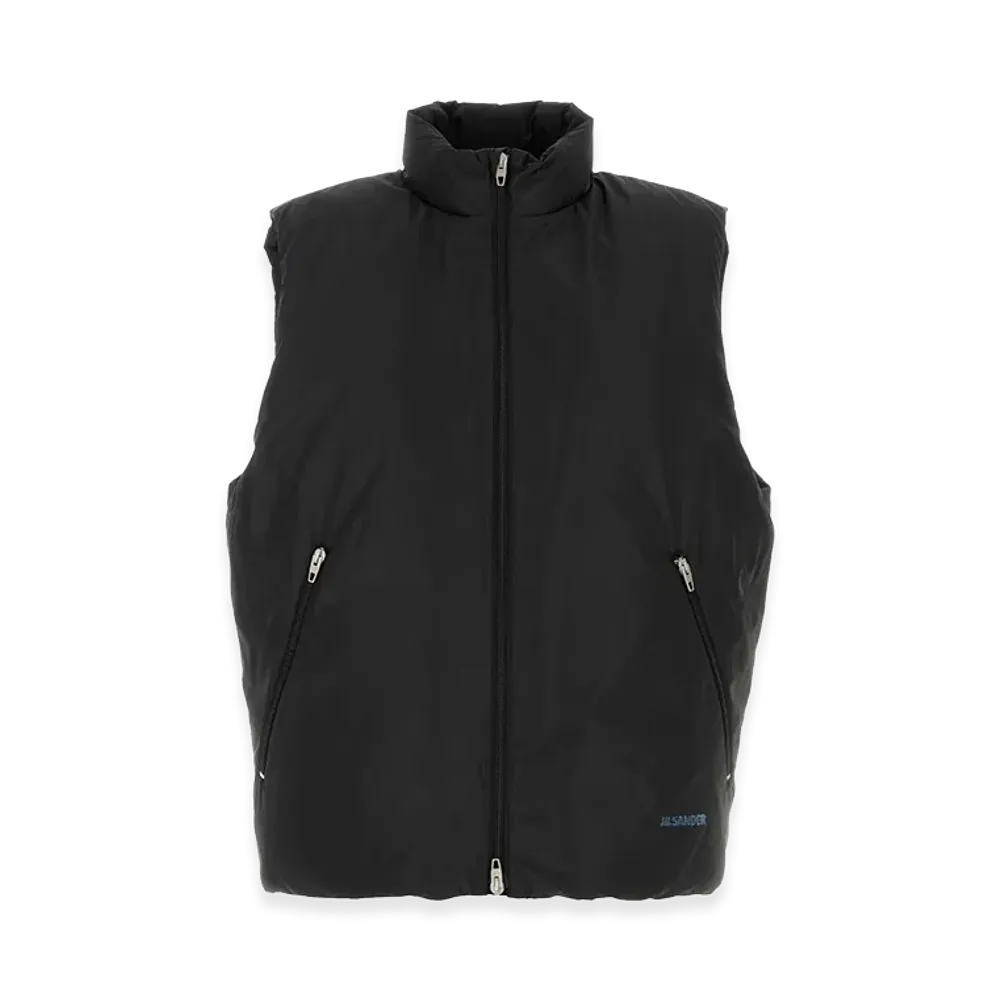 Jil Sander Polyester Sleeveless Down Vest "Black"