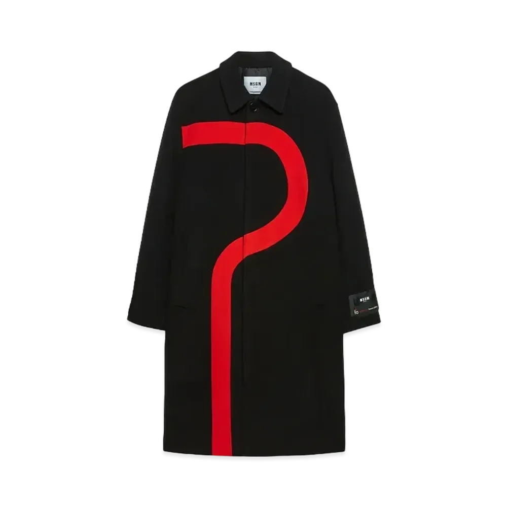 MSGM Fondazione Franco Albini Woolen Cloth Coat "Black"