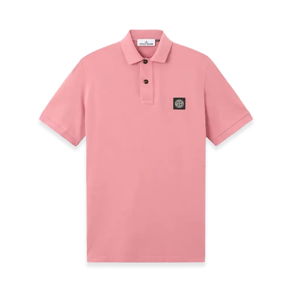 Stone Island Slim Fit Cotton Pique Polo Shirt "Pink"