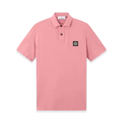 Stone Island Slim Fit Cotton Pique Polo Shirt "Pink"