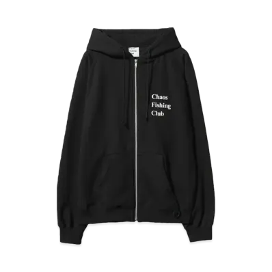 Chaos Fishing Club Logo Zip Up Hoodie "BLACK"