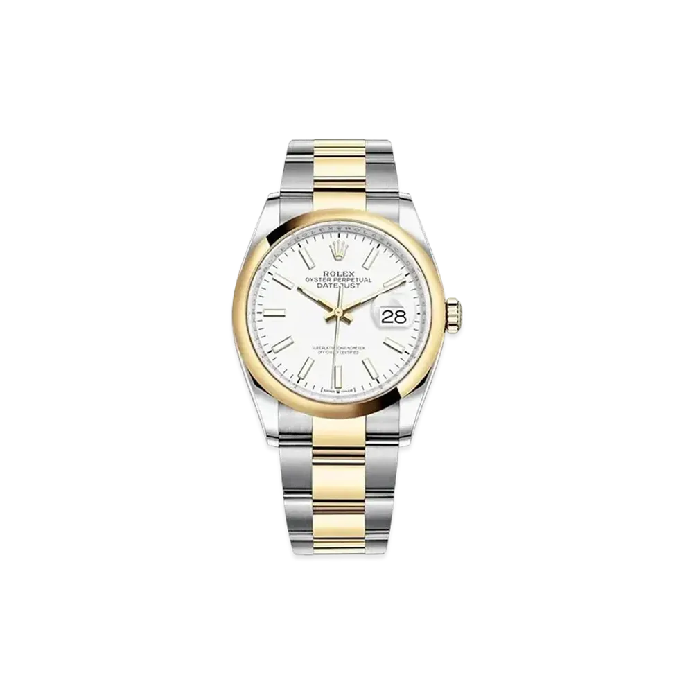 ROLEX Datejust 36 Oyster 36mm "White/Oyster Steel/Yellow Gold"