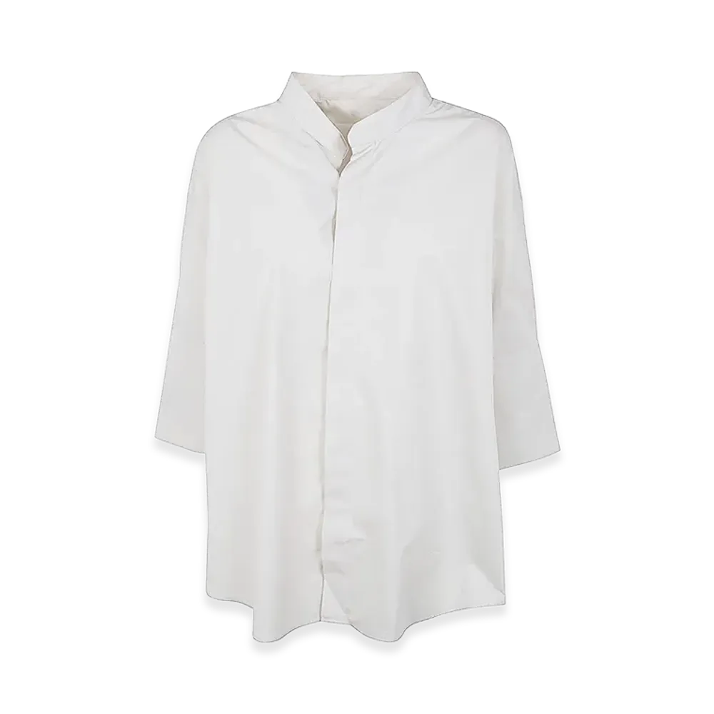 AMI PARIS Women's Mandarin Collar Shirt "White"