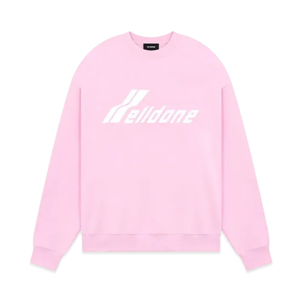 WE11DONE Loose-Fit Wappen Sweatshirt "Light Pink"