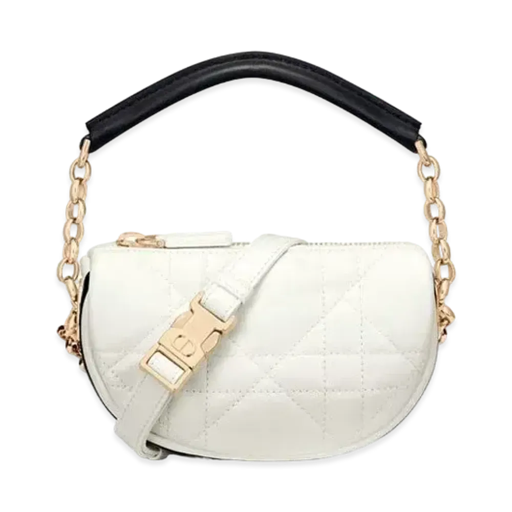 Dior Vibe Micro Hobo Bag Macro Cannage Lambskin "White"