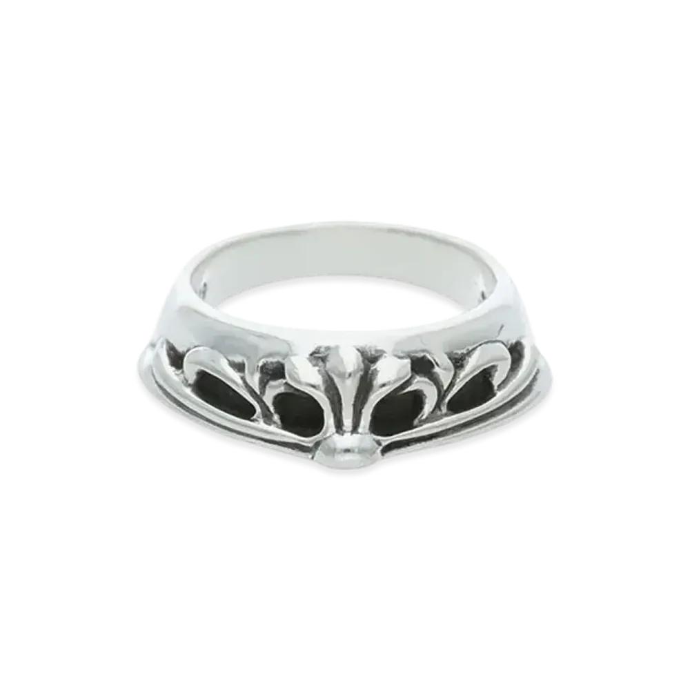 Chrome Hearts Half Classic Floral Cross Ring "Silver"