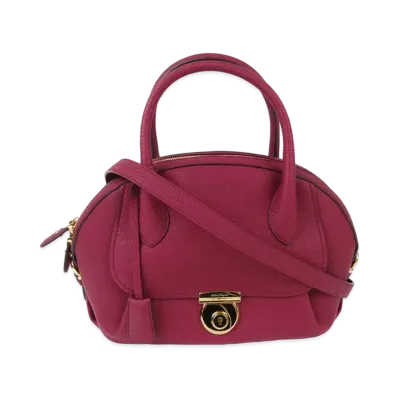Salvatore Ferragamo Fiamma Leather 2WAY Bag "Red"