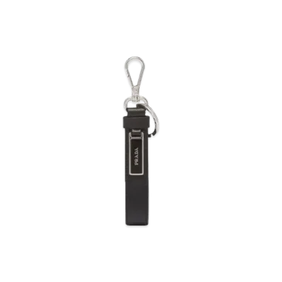 PRADA Saffiano Leather Keychain" Black"