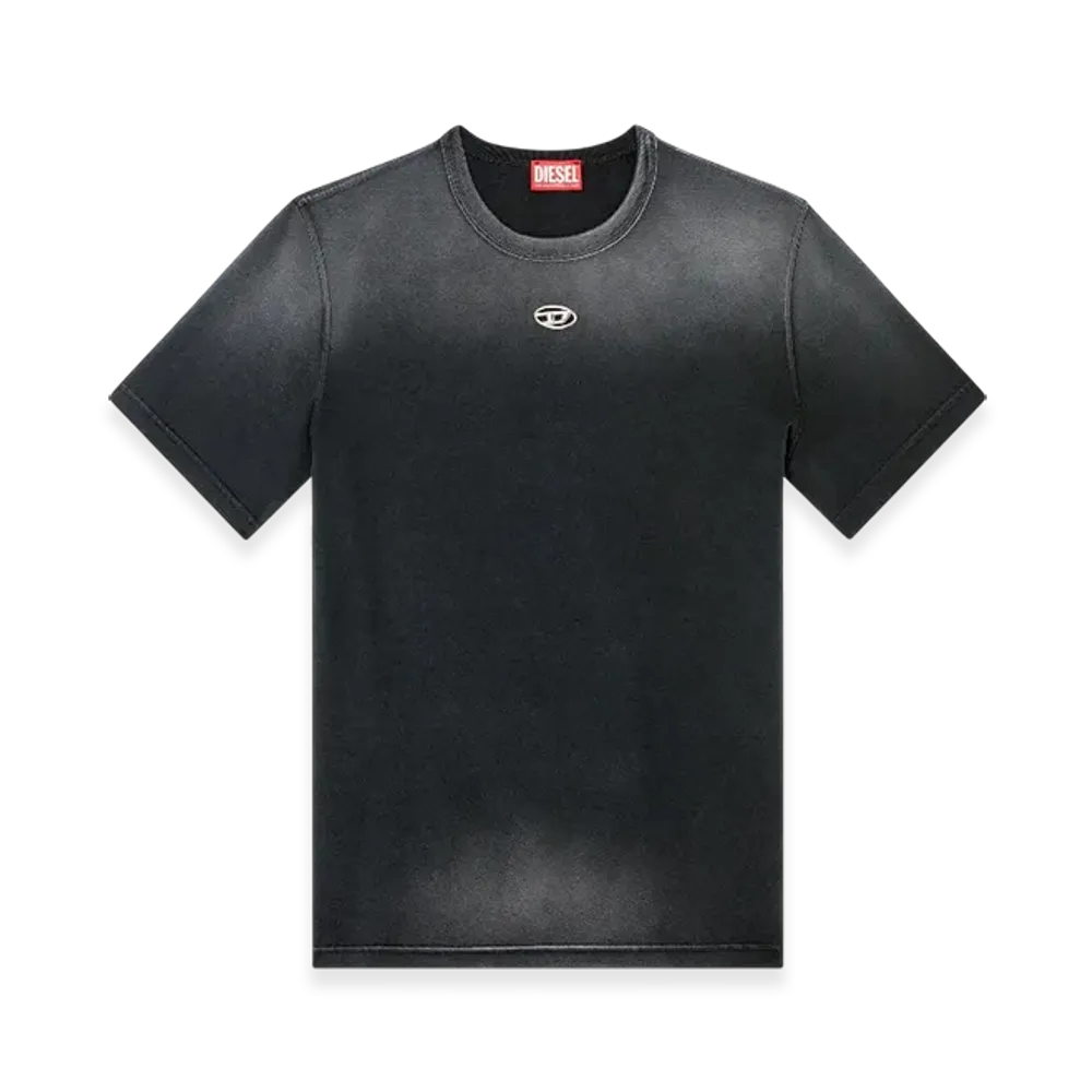 Diesel T-Adjust-T1 Faded T-Shirt With Cut-Out Oval D "Black"