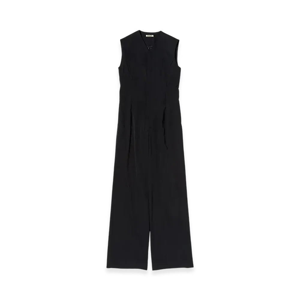 AURALEE Women's Light Wool Max Gabardine Jumpsuit "Top Black"