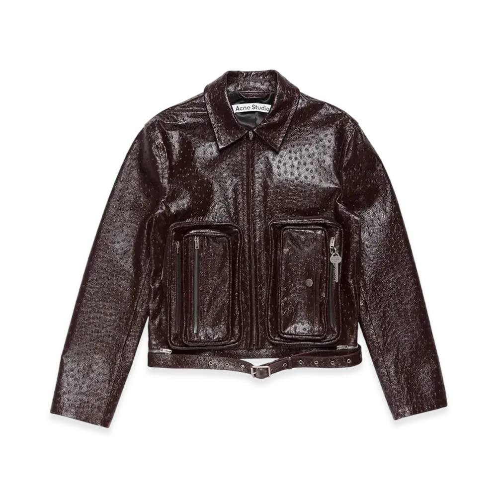 Acne Studios Leather Jacket "Burgundy"
