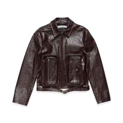 Acne Studios Leather Jacket "Burgundy"