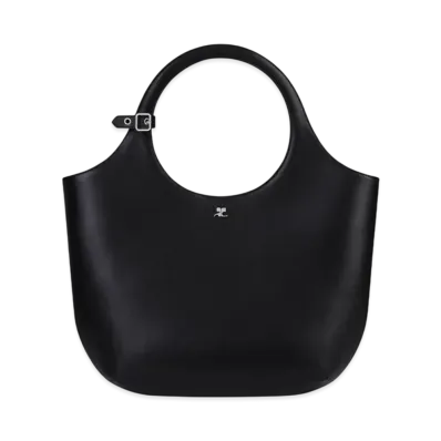 Courreges Medium Holy Leather Bag "Black"