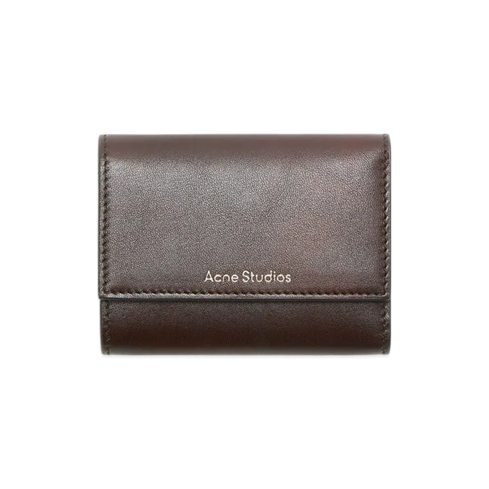 Acne Studios Trifold Leather Wallet "Dark Brown"