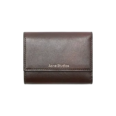 Acne Studios Trifold Leather Wallet "Dark Brown"