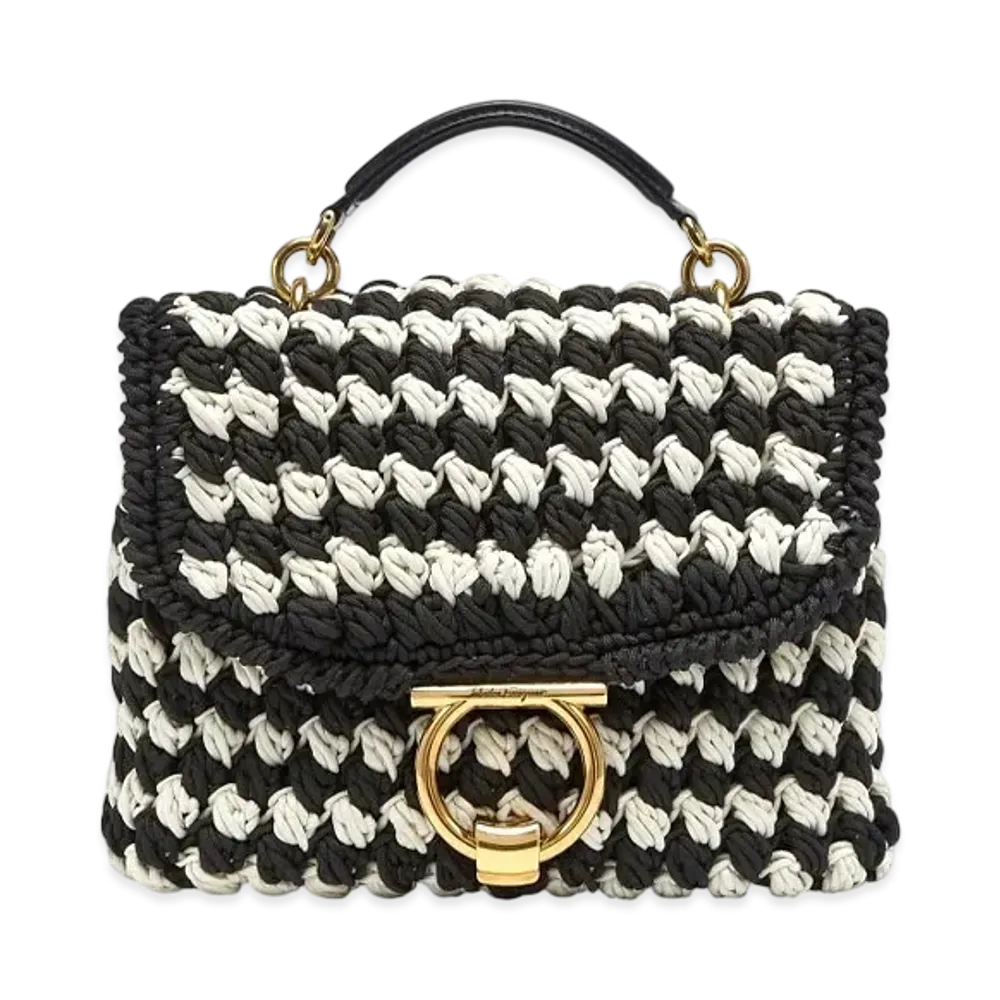 Salvatore Ferragamo Top Handle "Black/Panna"