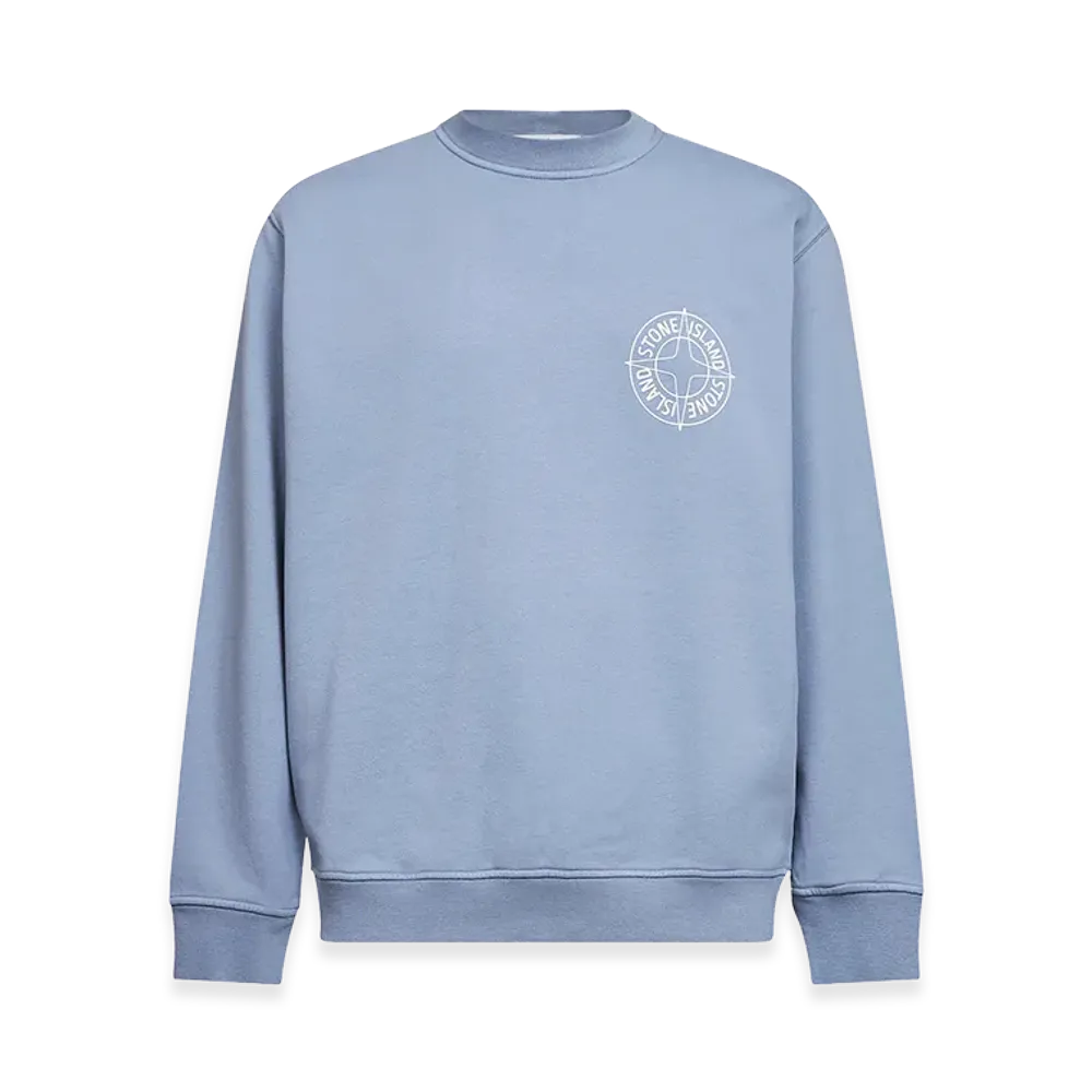Stone Island Cotton Sweatshirt With Print "LightBlue"
