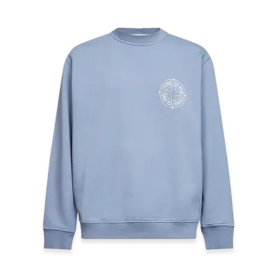 Stone Island Cotton Sweatshirt With Print "LightBlue"