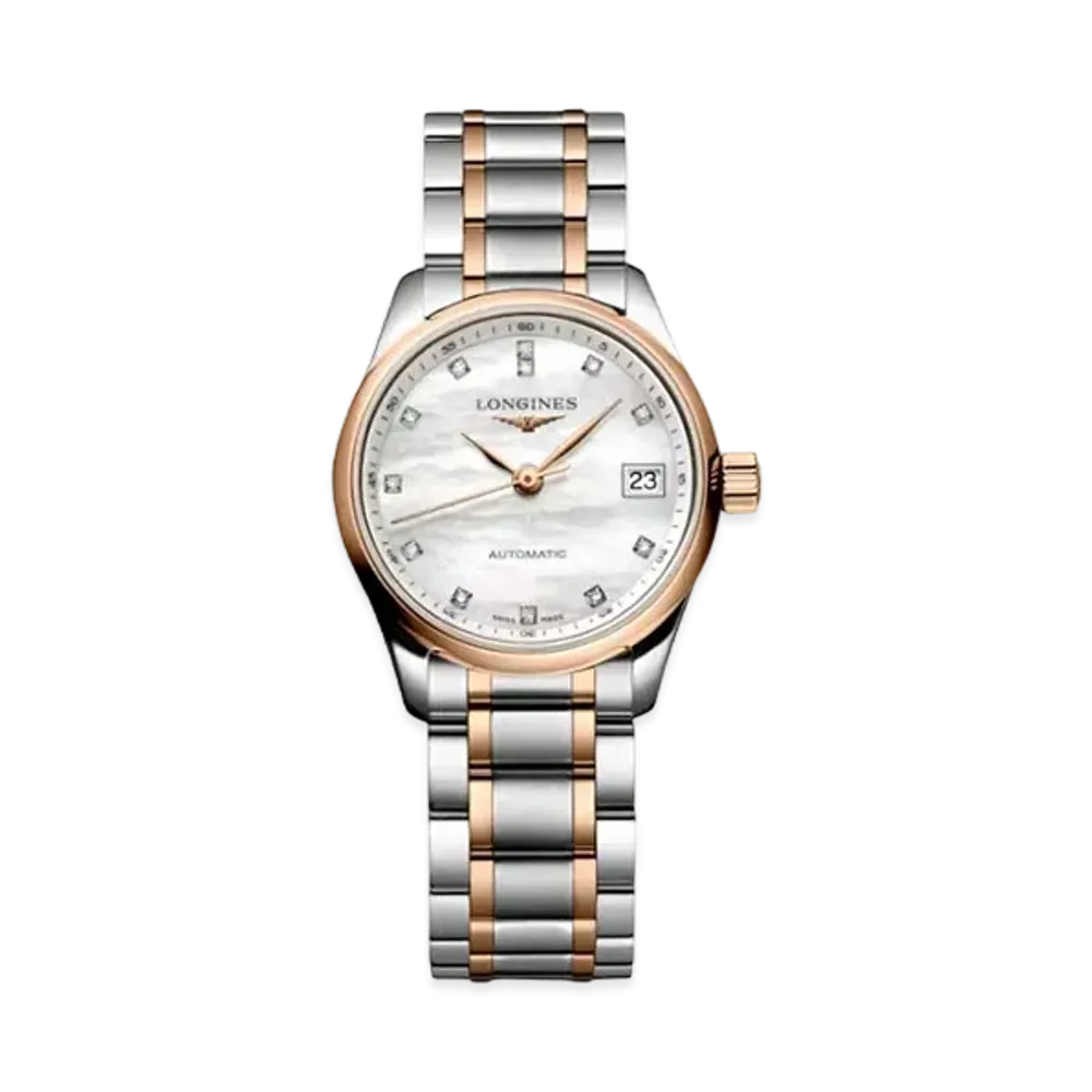 Longines Master Collection 25.50mm "White Mother-of-Pearl/Stainless Steel/Pink Gold" L2.128.5.89.7