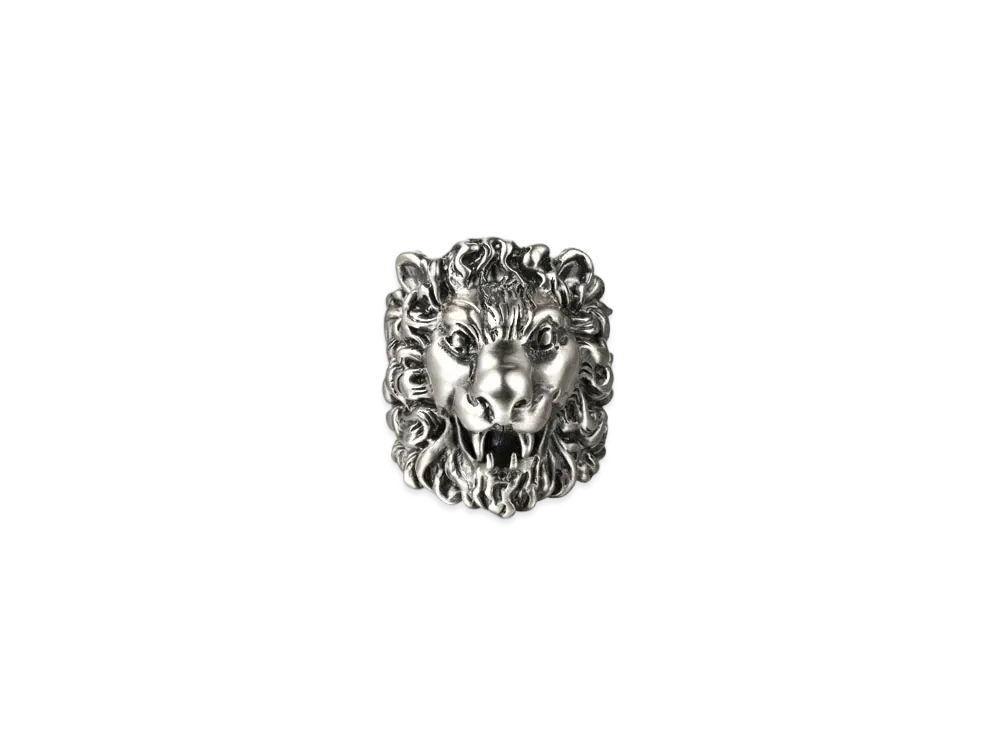 GUCCI Lion Head Ring "Silver"
