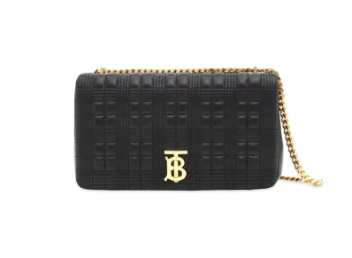 Burberry Medium Quilting Lambskin Lola Bag "Black/Light Gold"