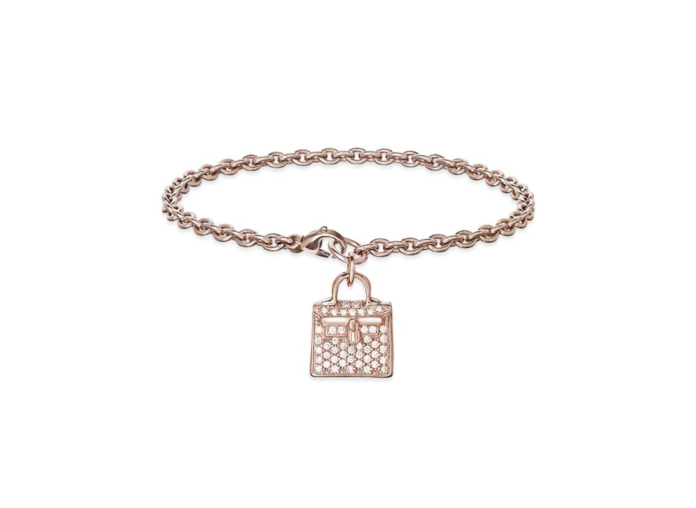 Hermes Kelly Amulette Bracelet PM "Pink Gold/109 Diamonds"