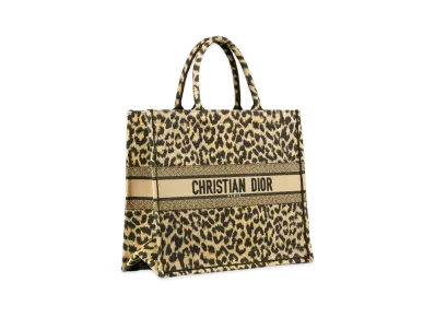 Dior Book Tote Mizza Embroidery "Leopard"