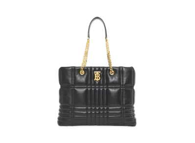 BURBERRY Medium Quilting Lambskin Lola Shopper Bag "Black"