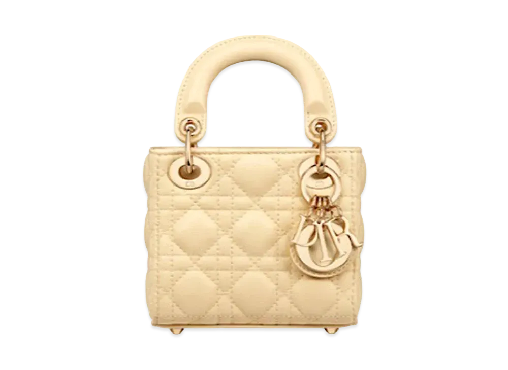 Dior Micro Lady Dior Bag Pale Yellow Cannage Lambskin "Pale Yellow"