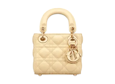 Dior Micro Lady Dior Bag Pale Yellow Cannage Lambskin "Pale Yellow"