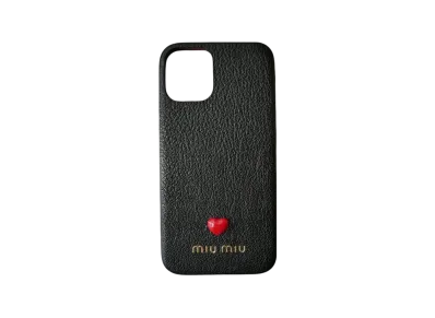 MIU MIU Madras Love Leather iPhone 12 Mini Cover "Black"