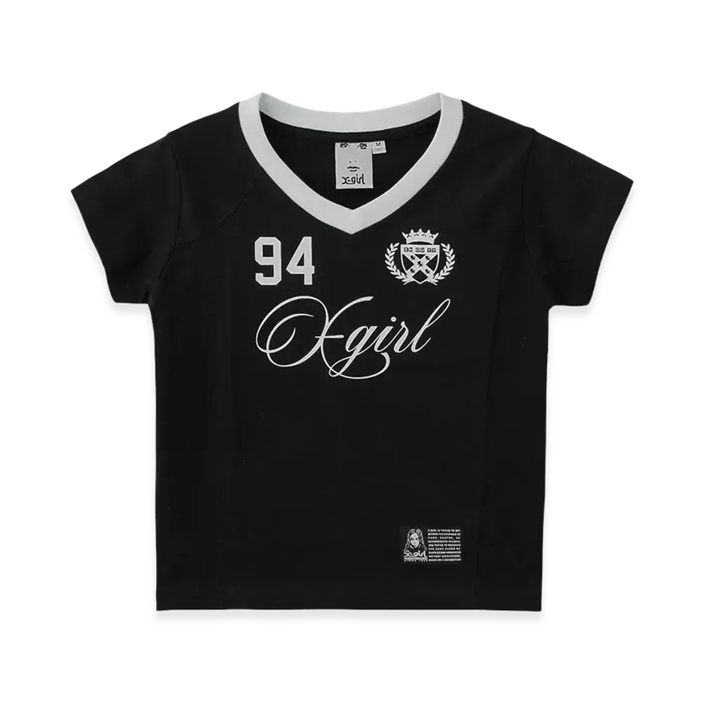 X-Girl Women's Studded Number S/S Baby Tee "Black"