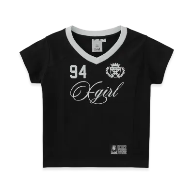 X-Girl Women's Studded Number S/S Baby Tee "Black"