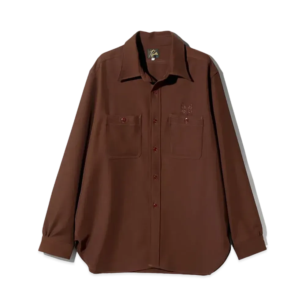 Needles Work Shirt PE/R/PU Cavalry Twill "Brown"