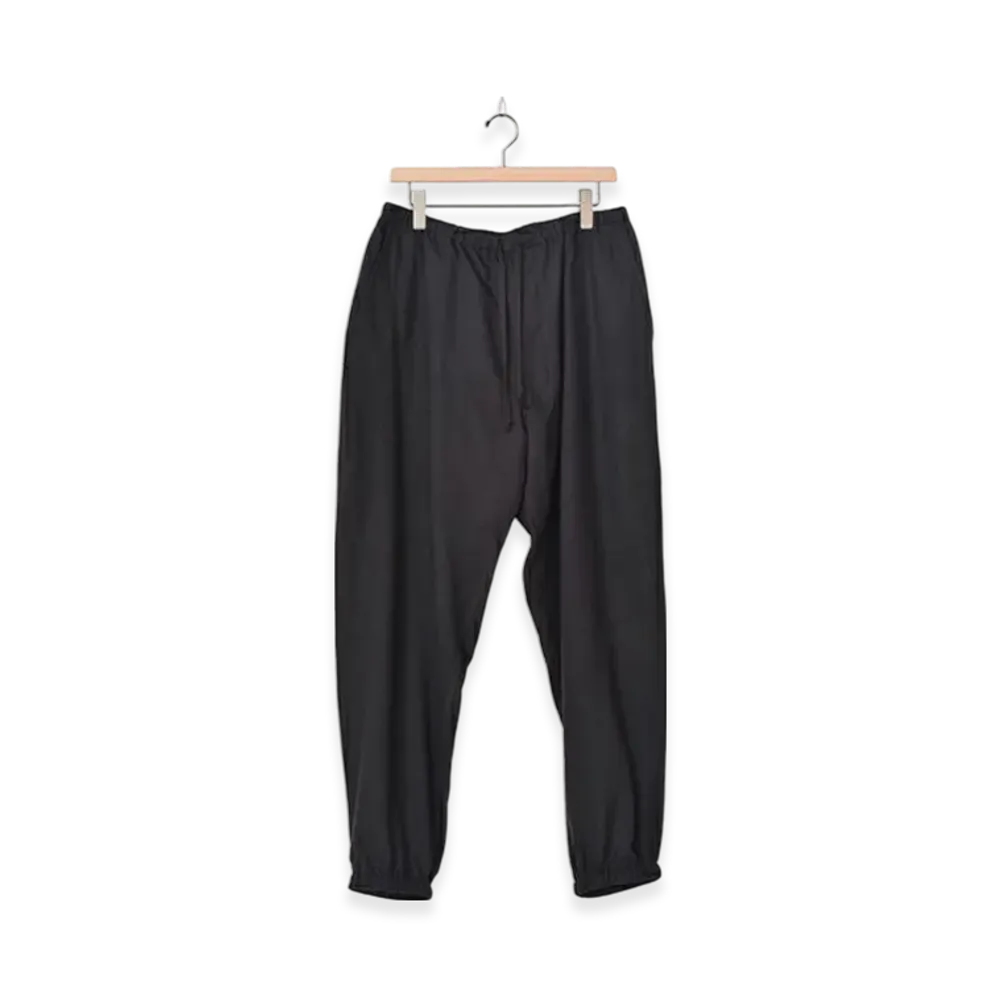 COMOLI Wool Viyella Drawstring Pants "Charcoal"