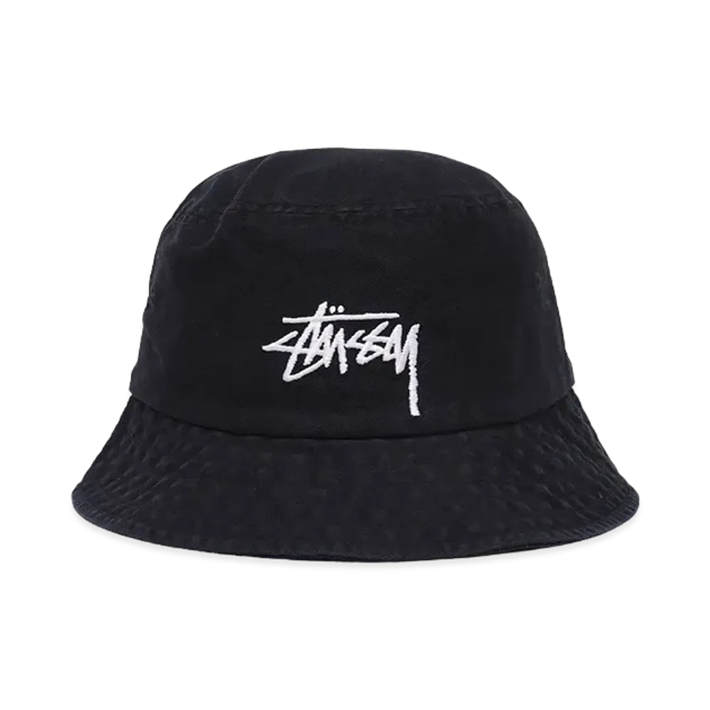 Stussy BRUSHED BIG BASIC BUCKET HAT "Black"