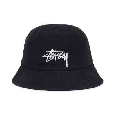 Stussy BRUSHED BIG BASIC BUCKET HAT "Black"