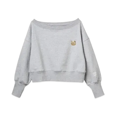 FURFUR x Philly chocolate Sweatshirt With Cat Brooch "Gray"