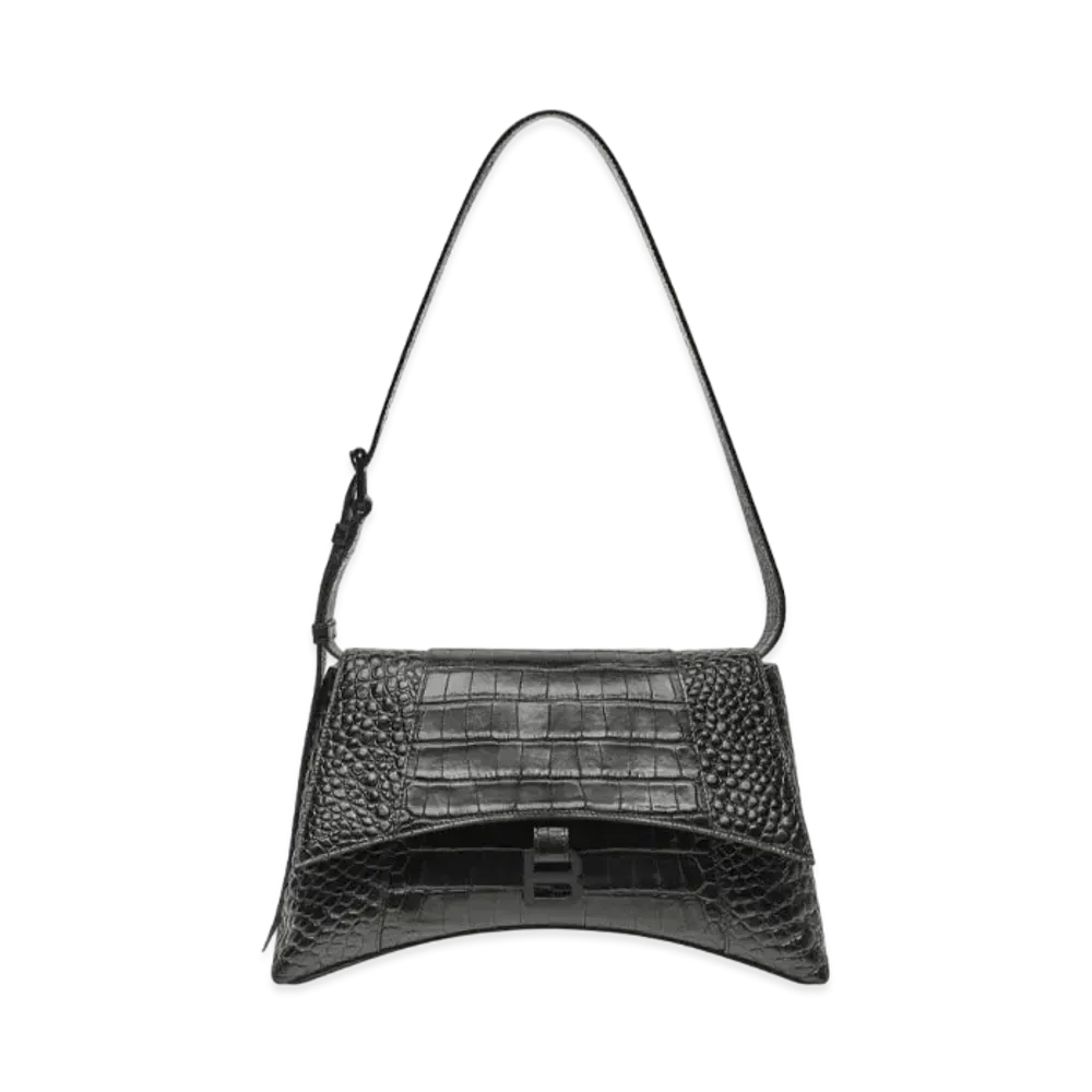 BALENCIAGA Downtown Medium Shoulder Bag "Black"