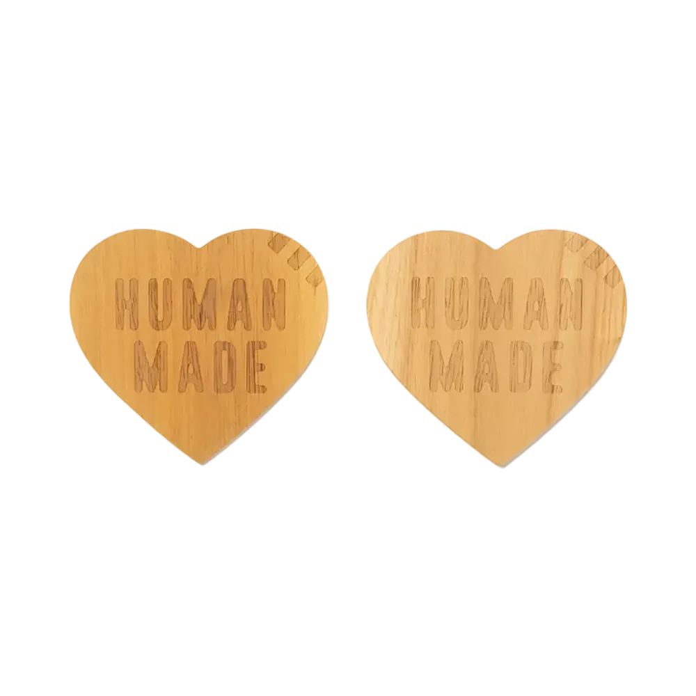 HUMAN MADE Heart Wood Coaster Set 2P "Beige" HM27GD076