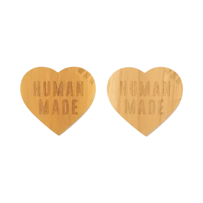HUMAN MADE Heart Wood Coaster Set 2P "Beige" HM27GD076