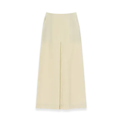 AURALEE Wool Kid Mohair Hop Sack Slit Skirt "Ivory White"