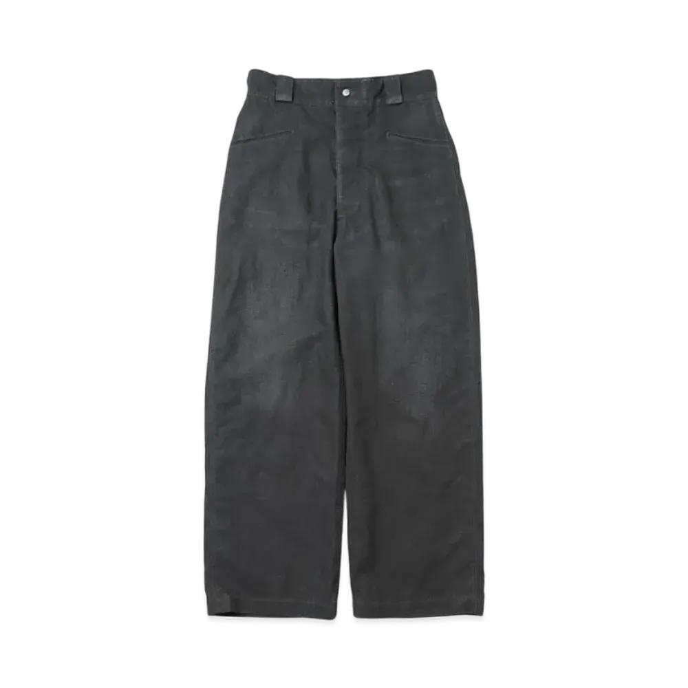 A.PRESSE Vintage Black Linen Trousers "Black"