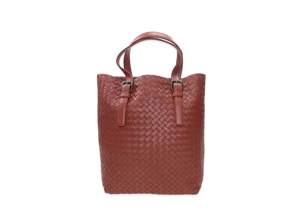 Bottega Veneta Lambskin Hand Bag "Red"