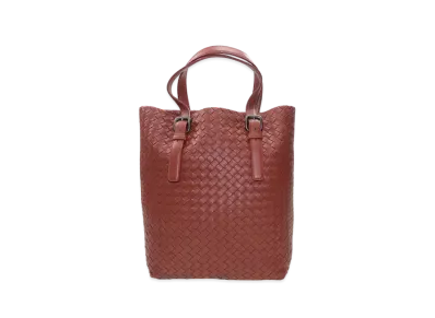 Bottega Veneta Lambskin Hand Bag "Red"