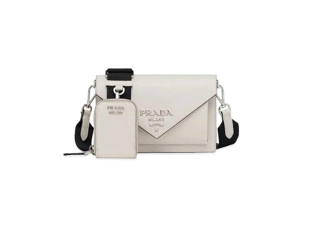 PRADA Saffiano Leather Mini Envelope Bag "Chalk White"