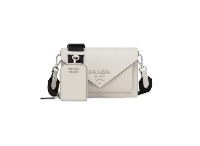 PRADA Saffiano Leather Mini Envelope Bag "Chalk White"