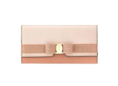 Salvatore Ferragamo Vara Bow Continental Wallet "New Blush/Mangiarotti Carrara"
