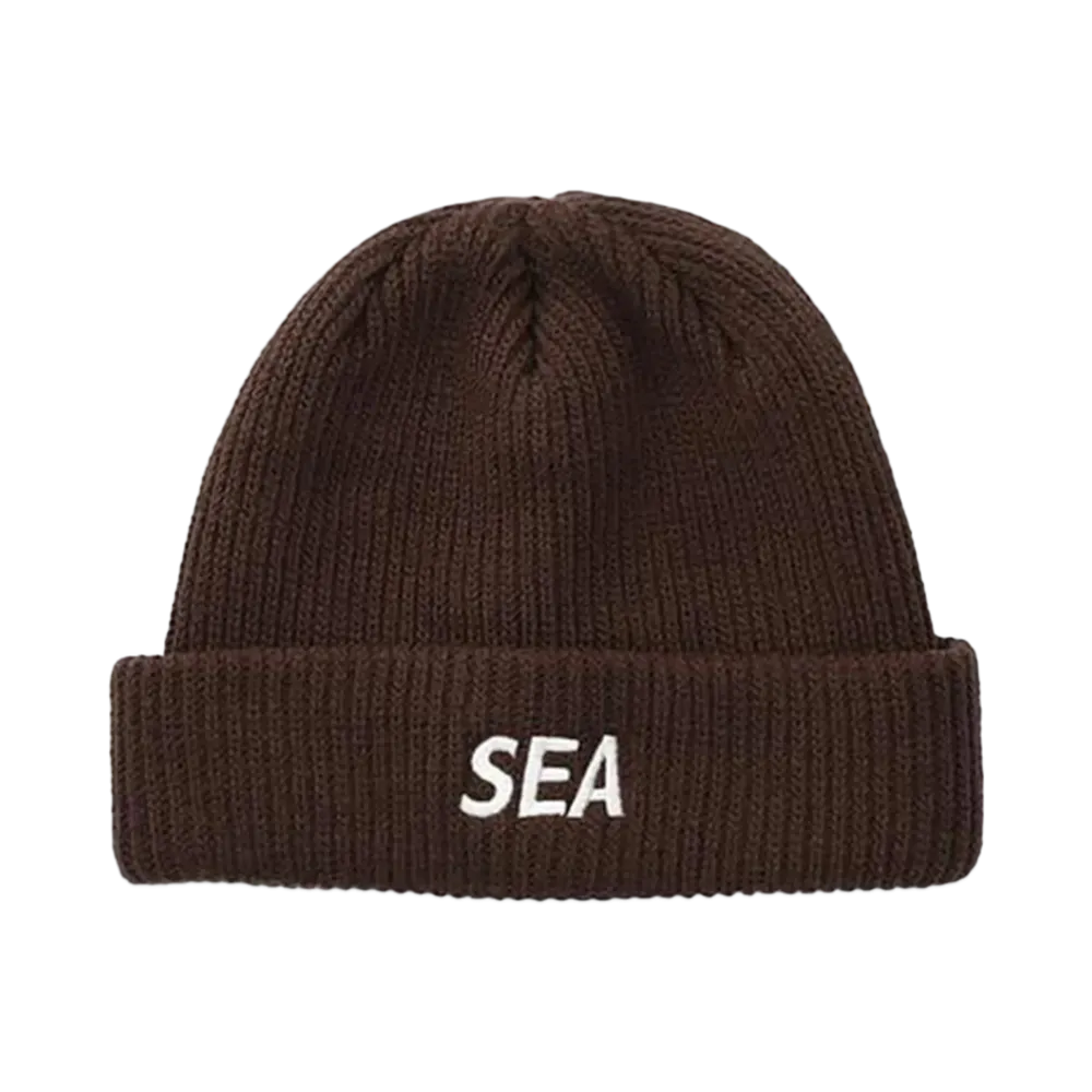 WIND AND SEA Logo Knit Cap "Brown"